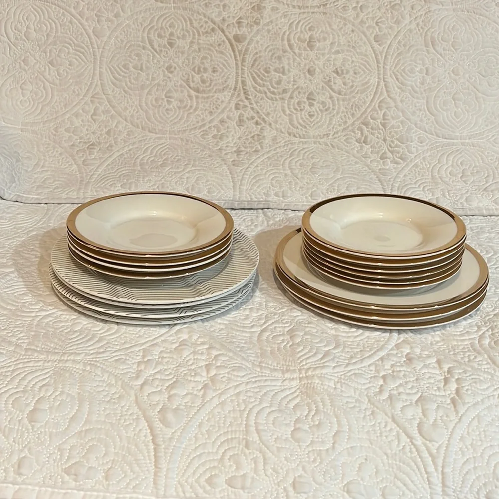 Pier 1 porcelain plates, set of 17